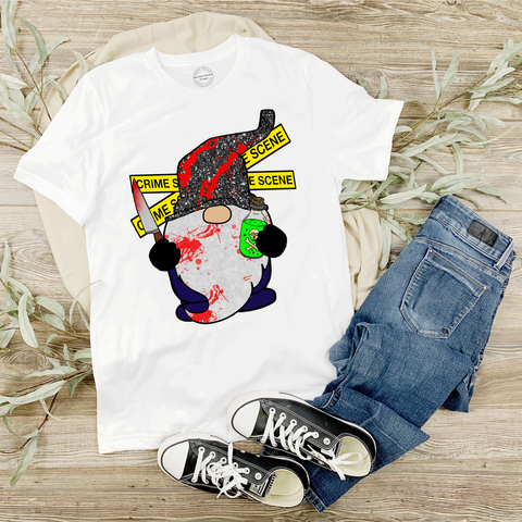 Crime Scene Gnome Shirt or Hoodie