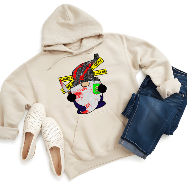 Crime Scene Gnome Shirt or Hoodie