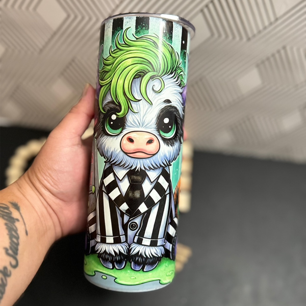Highland Cow Beetlejuice Tumbler