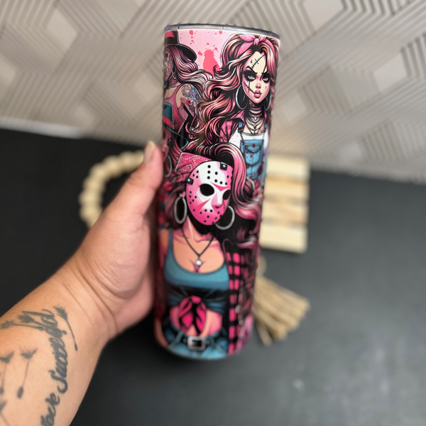 Pink Horror Girls Tumbler
