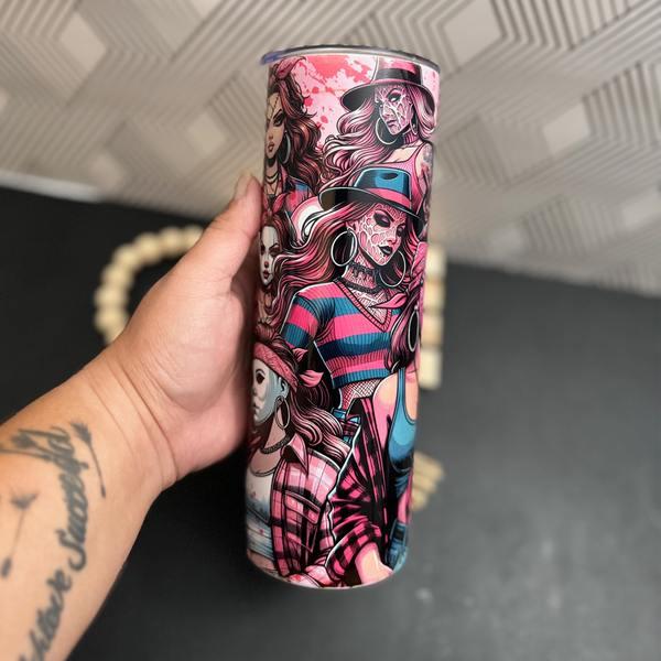 Pink Horror Girls Tumbler