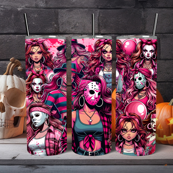 Pink Horror Girls Tumbler
