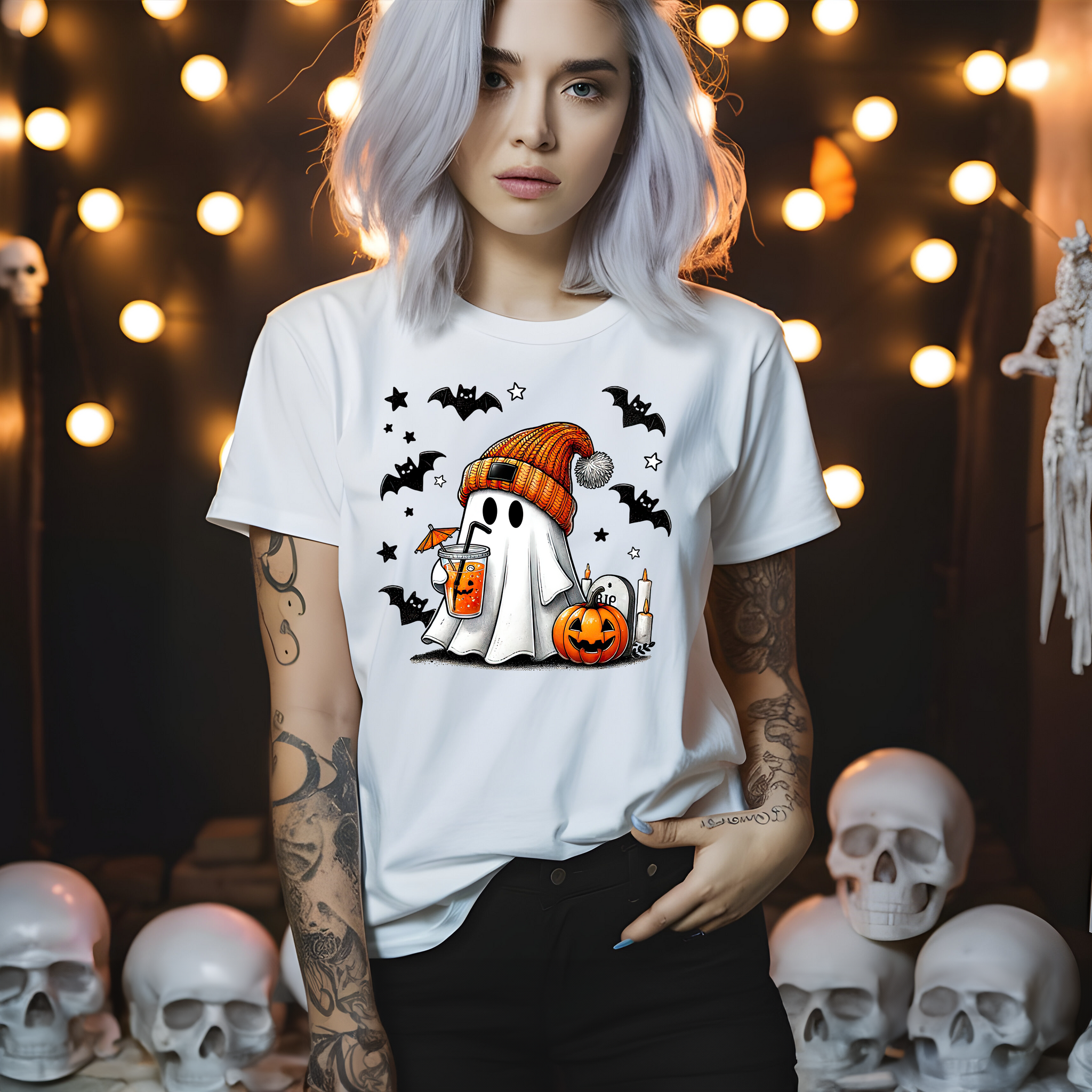 Cute Iced Coffee Ghost Shirt or Hoodie