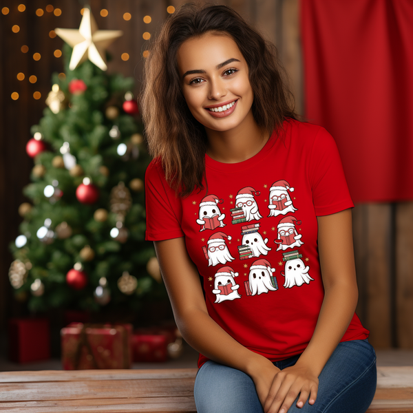 Reading Christmas Ghost Shirt or Hoodie. Brownie Dreams Designs