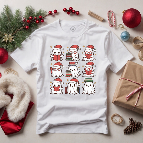 Reading Christmas Ghost Shirt or Hoodie. Brownie Dreams Designs