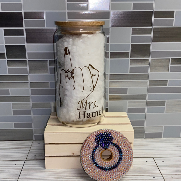 Just Engaged Bling Beer Glass Can - Brownie Dreams Designs